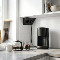 Indux Corner Еnergiezuil horizontaal te plaatsen met 2 Stopcontacten Randaarde Zwart 1208953212